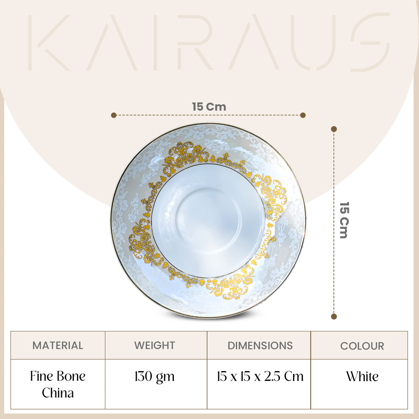Dinara: Vintage New Fine Bone China Cup Set (Set of 6)