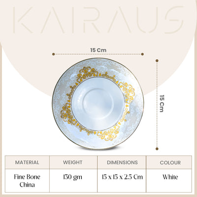 Dinara: Vintage New Fine Bone China Cup Set (Set of 6)