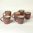 Dusty Rose Pink Ceramic Tea Cup Set of 6