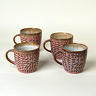 Dusty Rose Pink Ceramic Tea Cup Set of 4