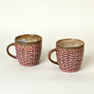 Dusty Rose Pink Ceramic Tea Cup Set of 2