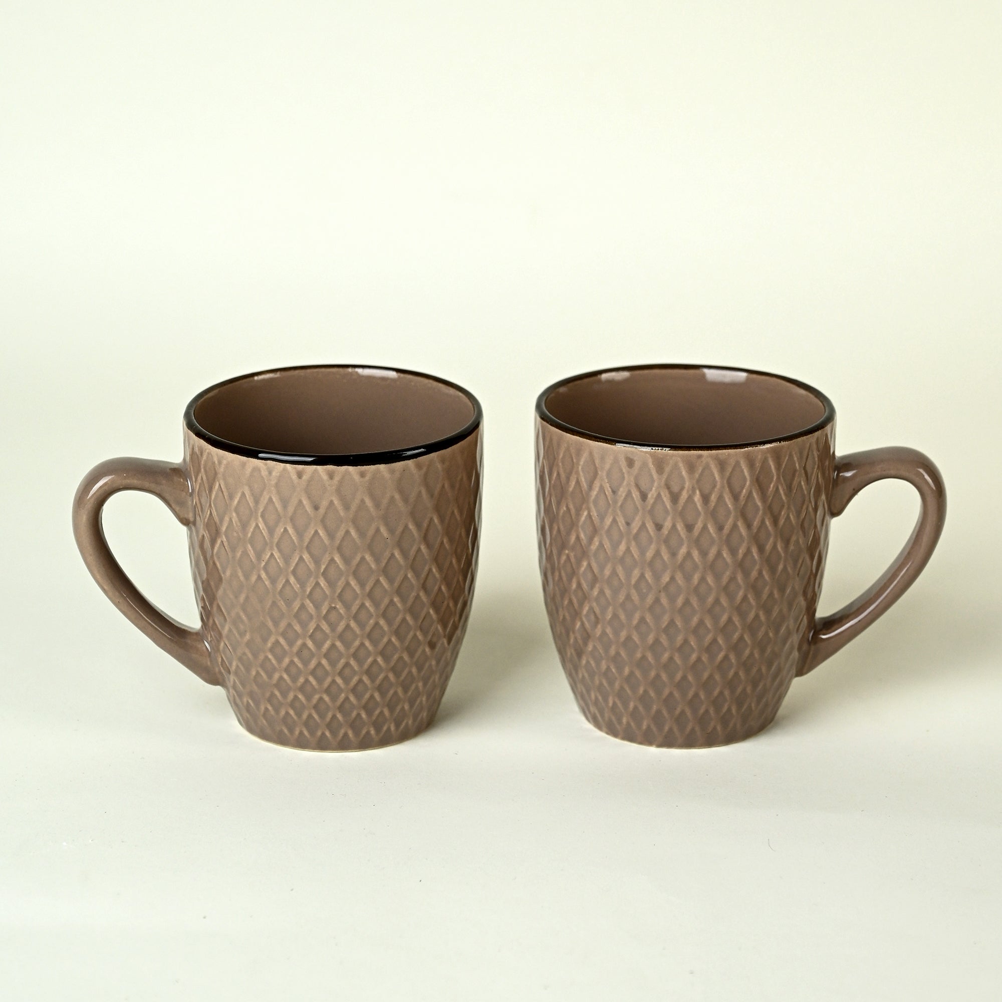 Earthy Brown Patterned Ceramic Cup
