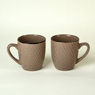 Earthy Brown Patterned Ceramic Cup