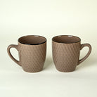 Earthy Brown Patterned Ceramic Cup