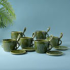 Green Bliss Ceramic Cup Set of 6