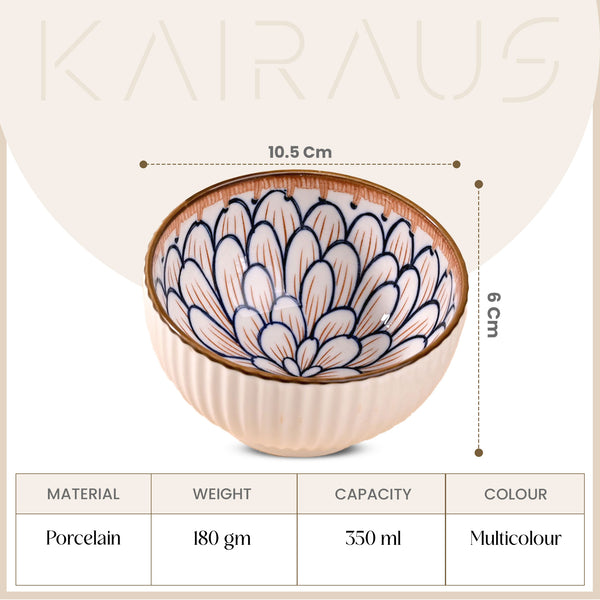 Jasmine-Inspired Porcelain Bowls (Set of 4)