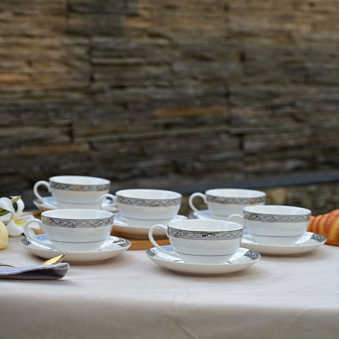 Lagom: Charming Bone China Tea Cup Set (Set of 6)