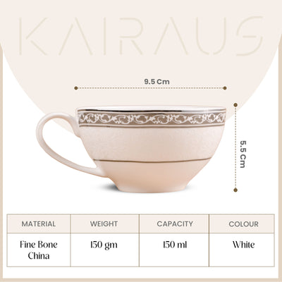 Lagom: Charming Bone China Tea Cup Set (Set of 6)