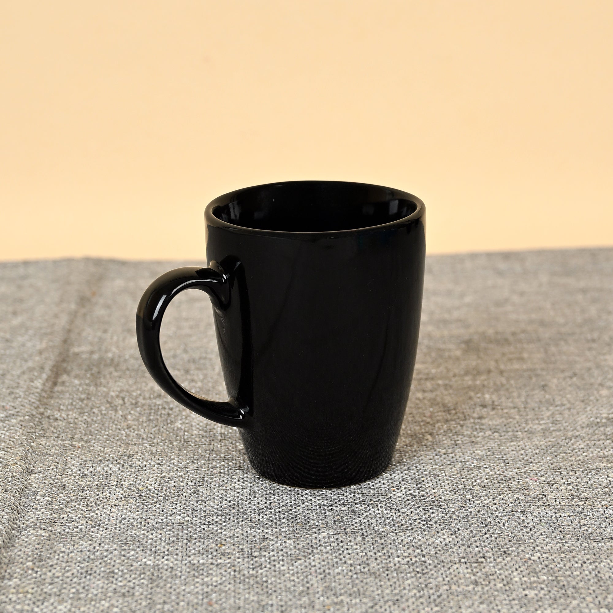Luxe Black Ceramic Mug Front View – Kairaus