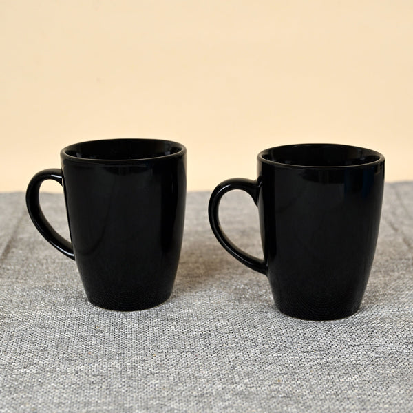 Luxe Black Ceramic Coffee Mug Set of 2