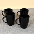 Luxe Black Glossy Coffee Mug Side View Set of 4 – Kairaus