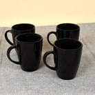 Luxe Black Ceramic Coffee Mug Set of 4