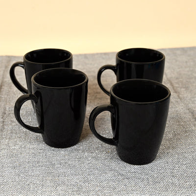 Luxe Black Ceramic Coffee Mug Set of 4