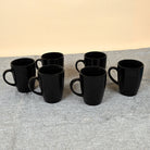Luxe Black Glossy Coffee Mug Side View Set of 6 – Kairaus
