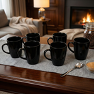 Luxe Black Ceramic Coffee Mug Set of 6 – Kairaus