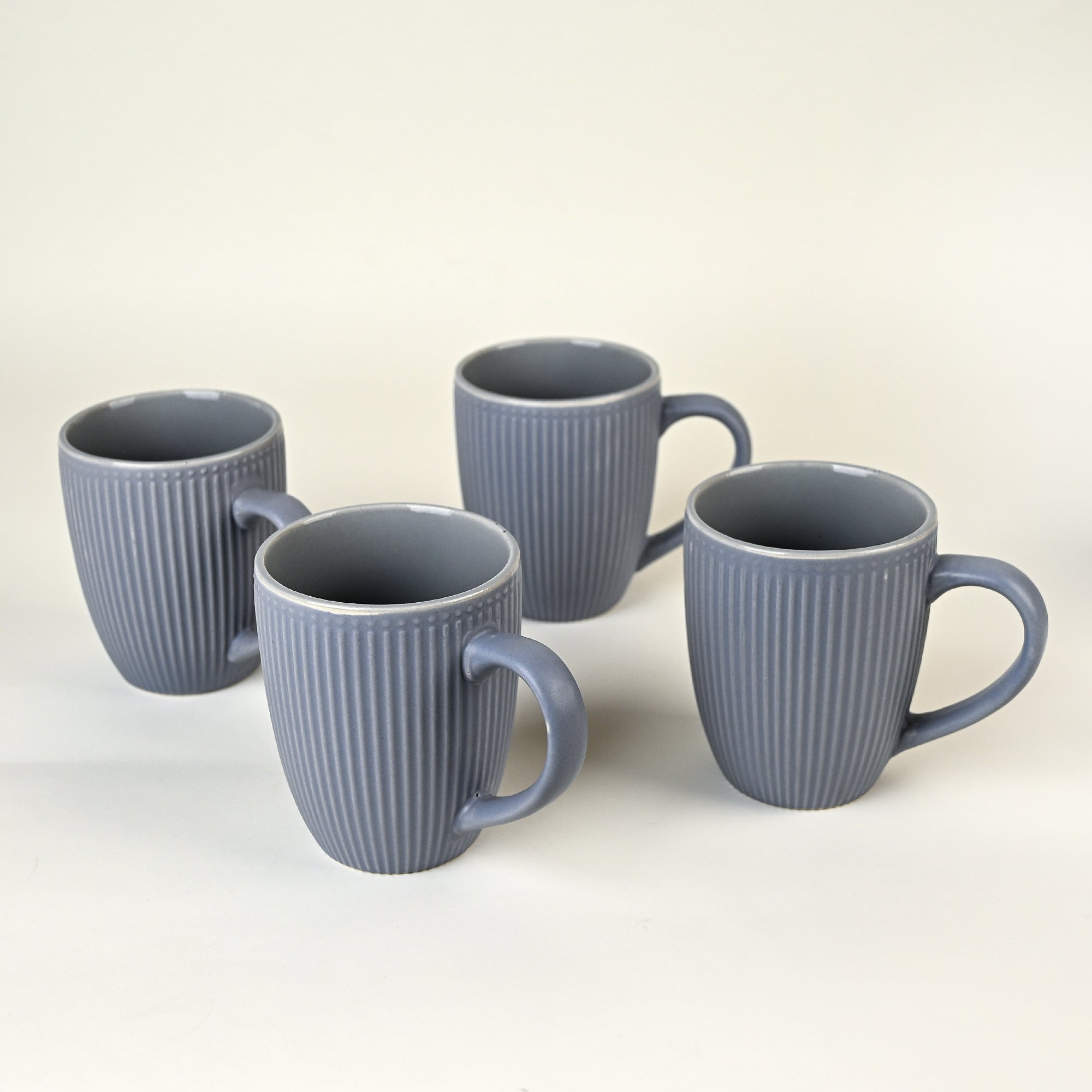Slate Blue Ceramic Coffee Mug Set of 4