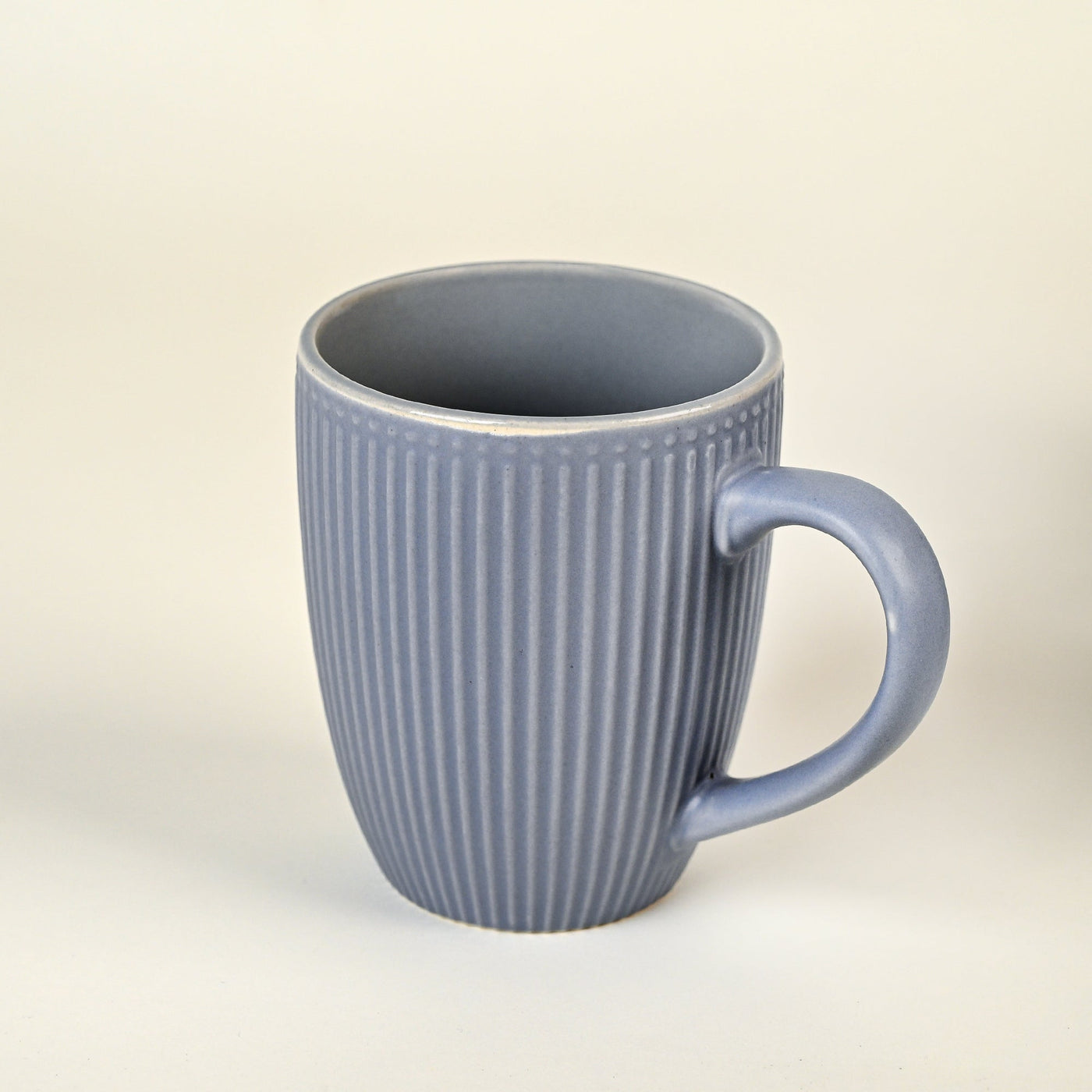 Slate Blue Stripped Ceramic Coffee Mug