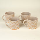 Meandering Ceramic Coffee Mug Set of 4