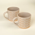 Meandering Ceramic Coffee Mug Set of 2