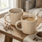 Meandering Ceramic Coffee Mug Set of 2