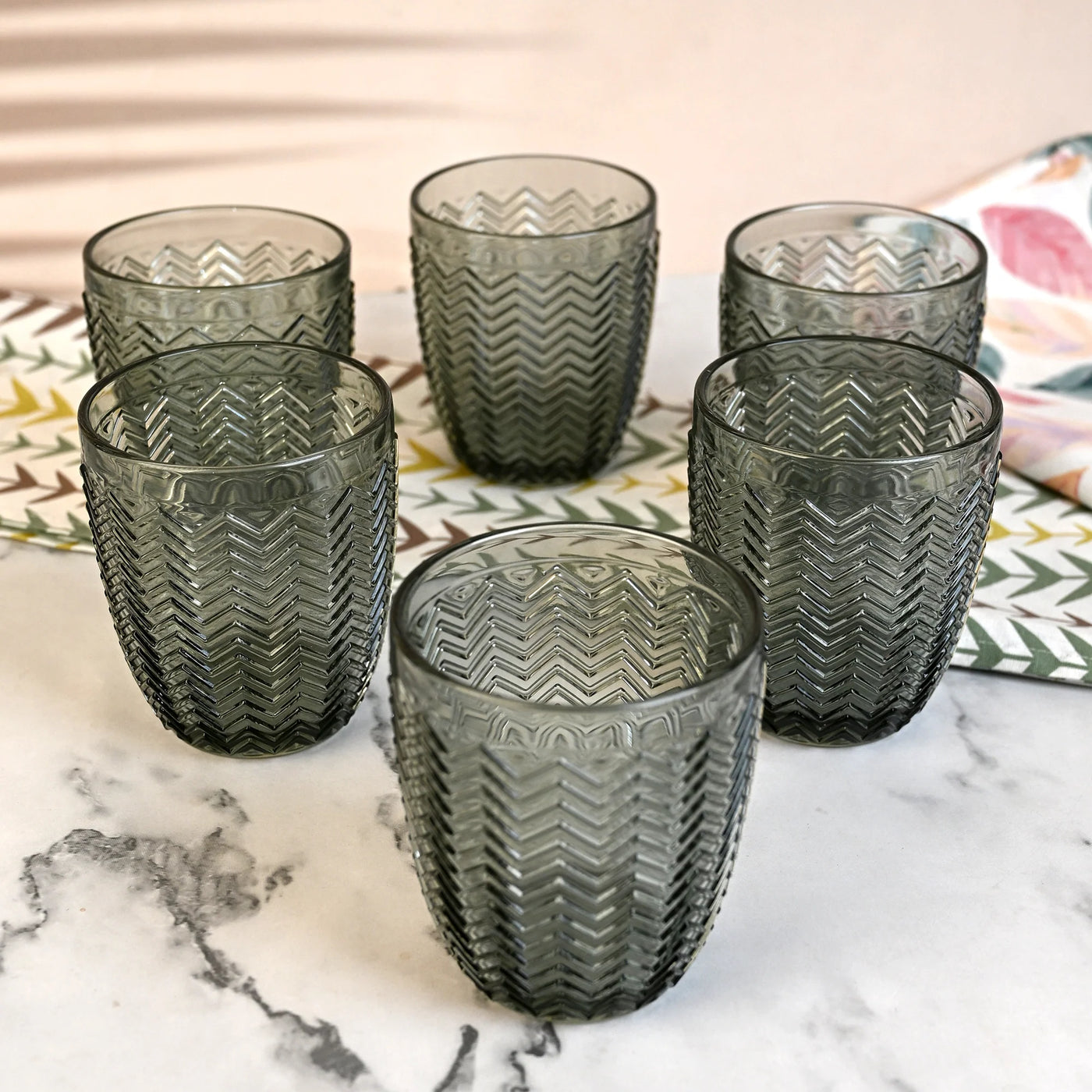 Meraki: Subtle Embossed Drinking Glass Set
