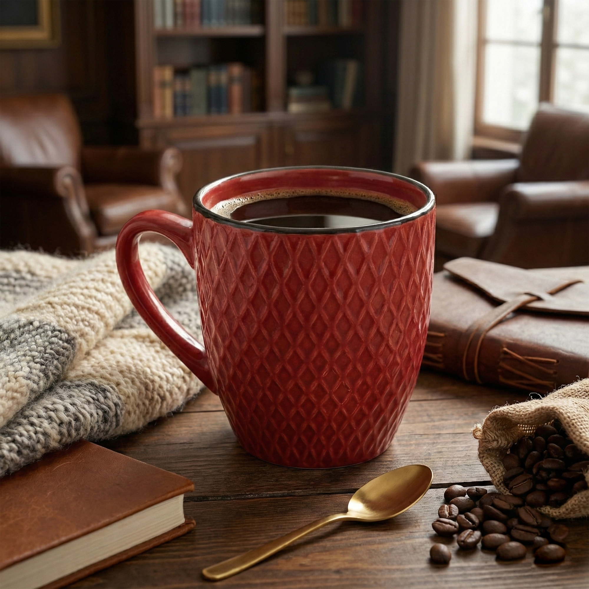 Merlot Love Patterned Ceramic Coffee Mug