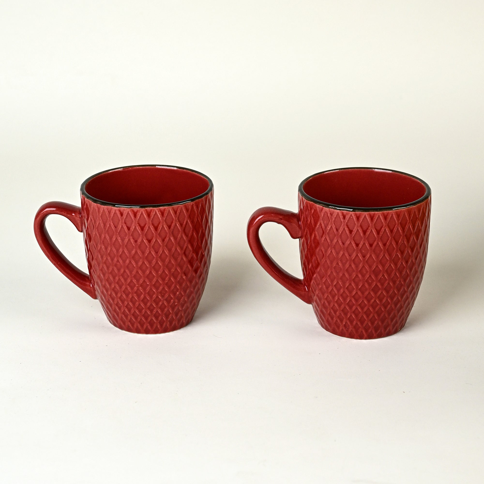 Merlot Love Patterned Ceramic Coffee Mug Set of 2