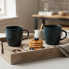 Mosaic Denim Ceramic Tea Cup Set of 2