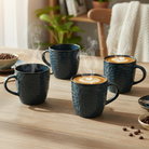 Mosaic Denim Ceramic Tea Cup Set of 4