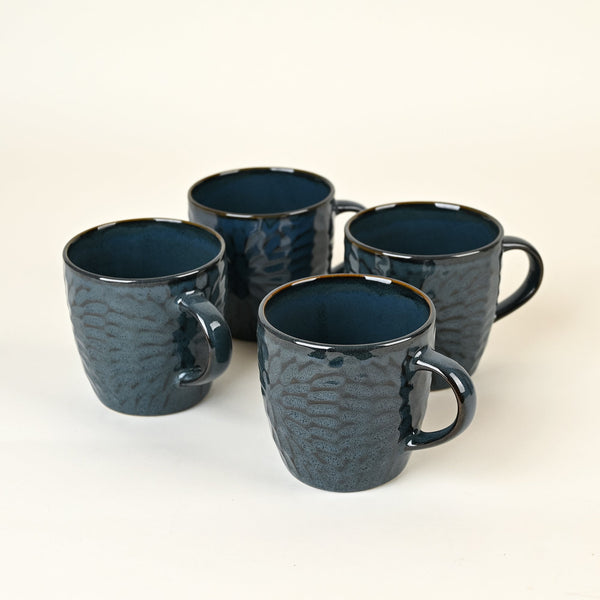 Mosaic Denim Ceramic Tea Cup Set of 4