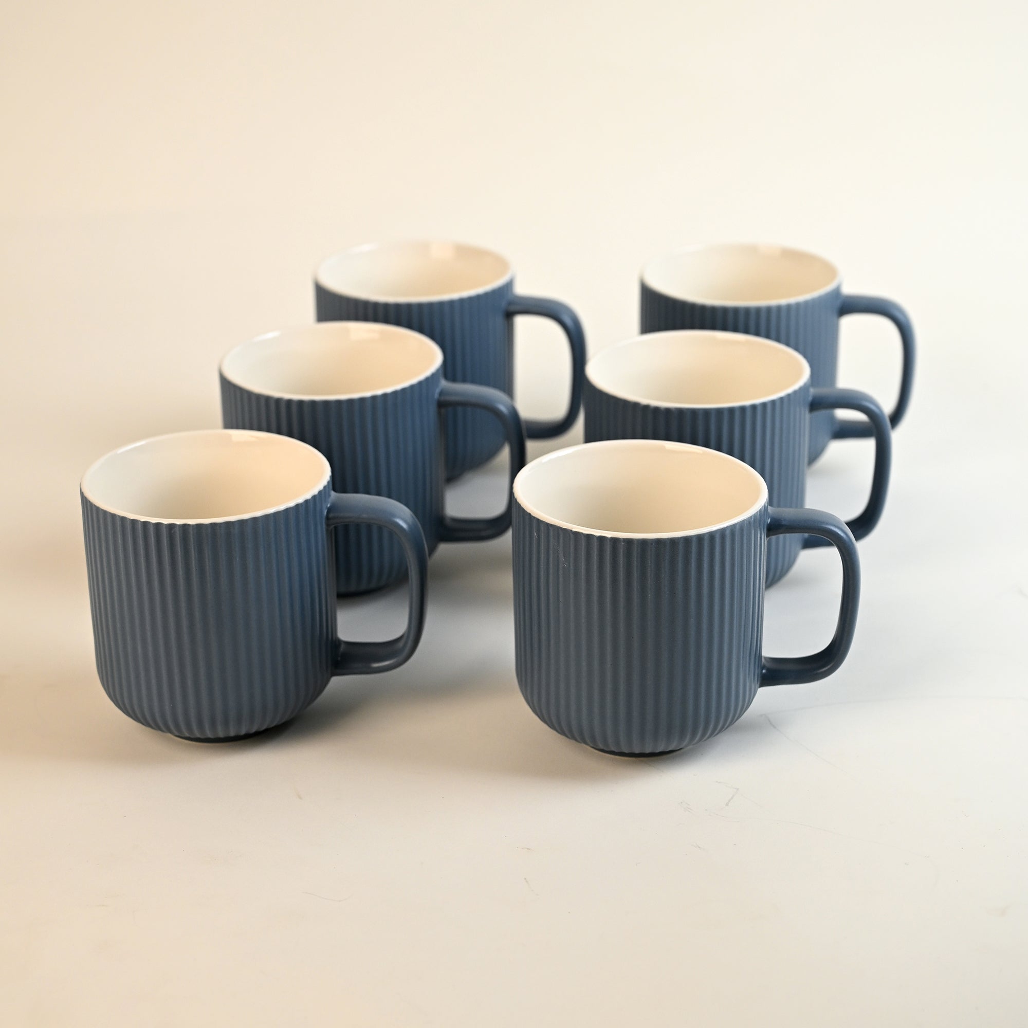Oceanic Ribbed New Bone China Coffee Mug