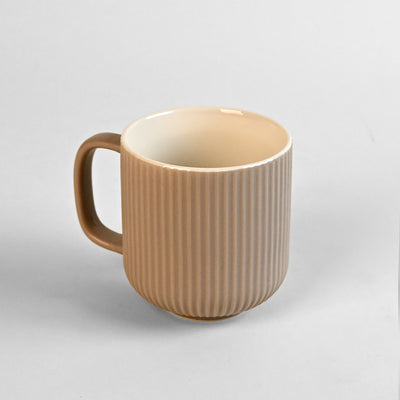 Earthy Ribbed New Bone China Coffee Mug