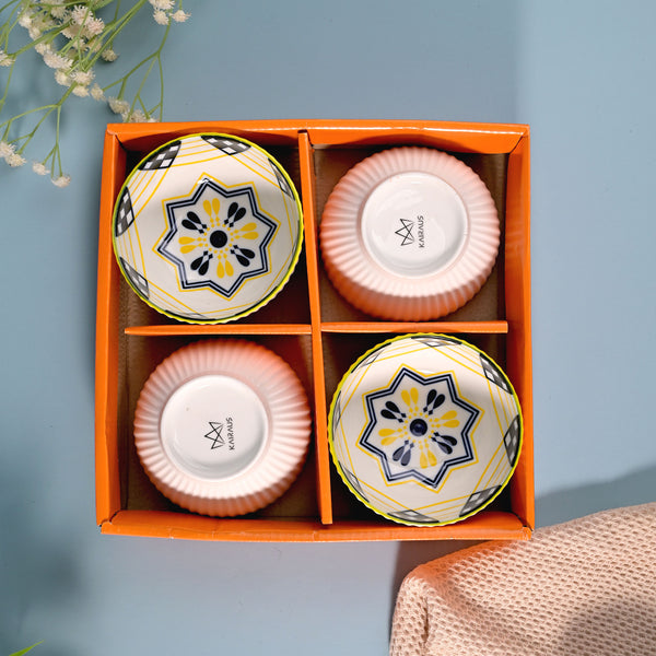 Artistic Porcelain Shiny Bowls (Set of 4)