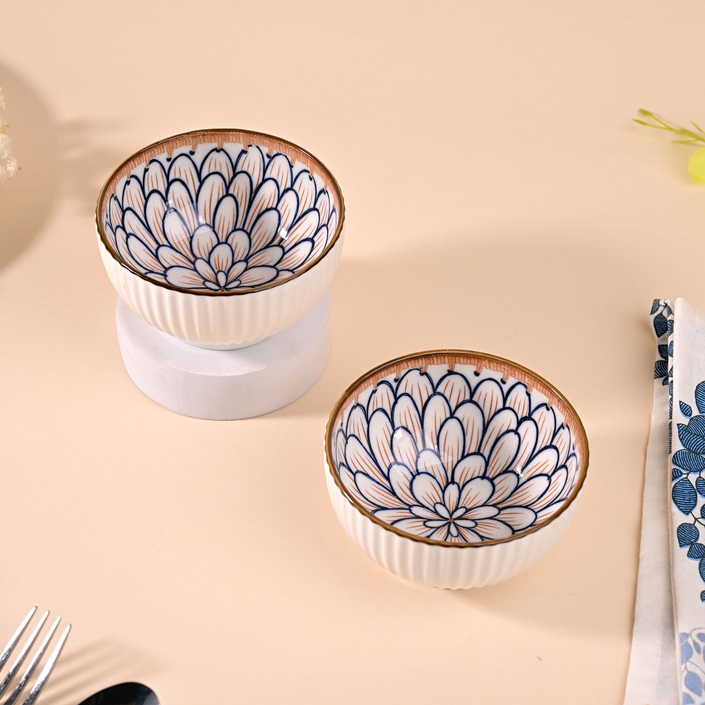 Jasmine-Inspired Porcelain Bowl Sets