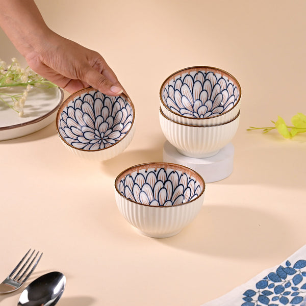 Jasmine-Inspired Porcelain Bowls (Set of 4)