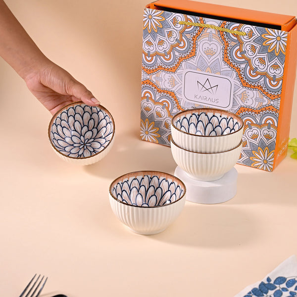 Jasmine-Inspired Porcelain Bowls (Set of 4)