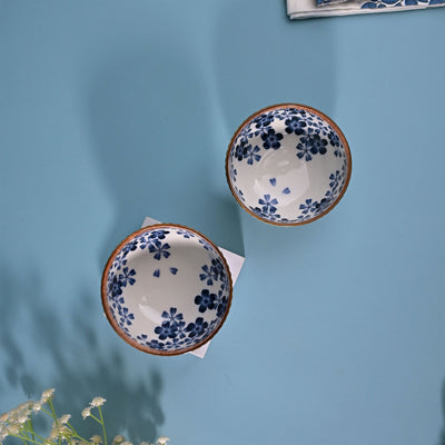 Floral Ribbed Porcelain Bowl Sets