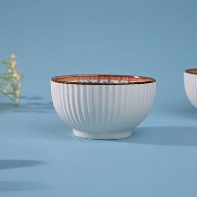 Floral Ribbed Porcelain Bowl Sets