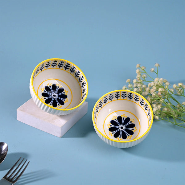 Unique Floral Patterned Porcelain Bowls (Set of 2)