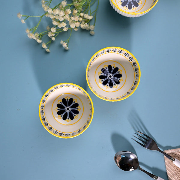 Unique Floral Patterned Porcelain Bowls (Set of 2)
