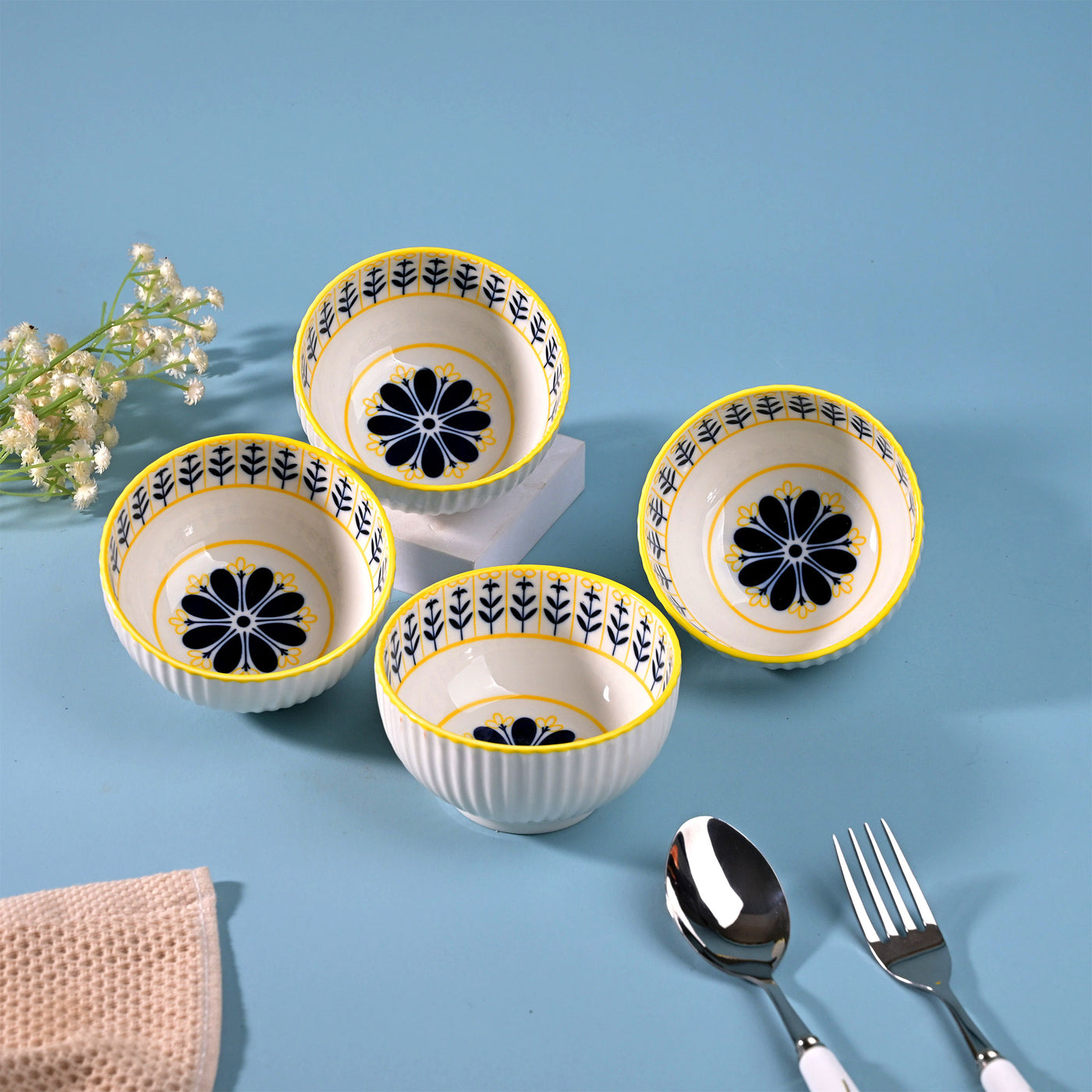 Unique Floral Patterned Porcelain Bowl Sets