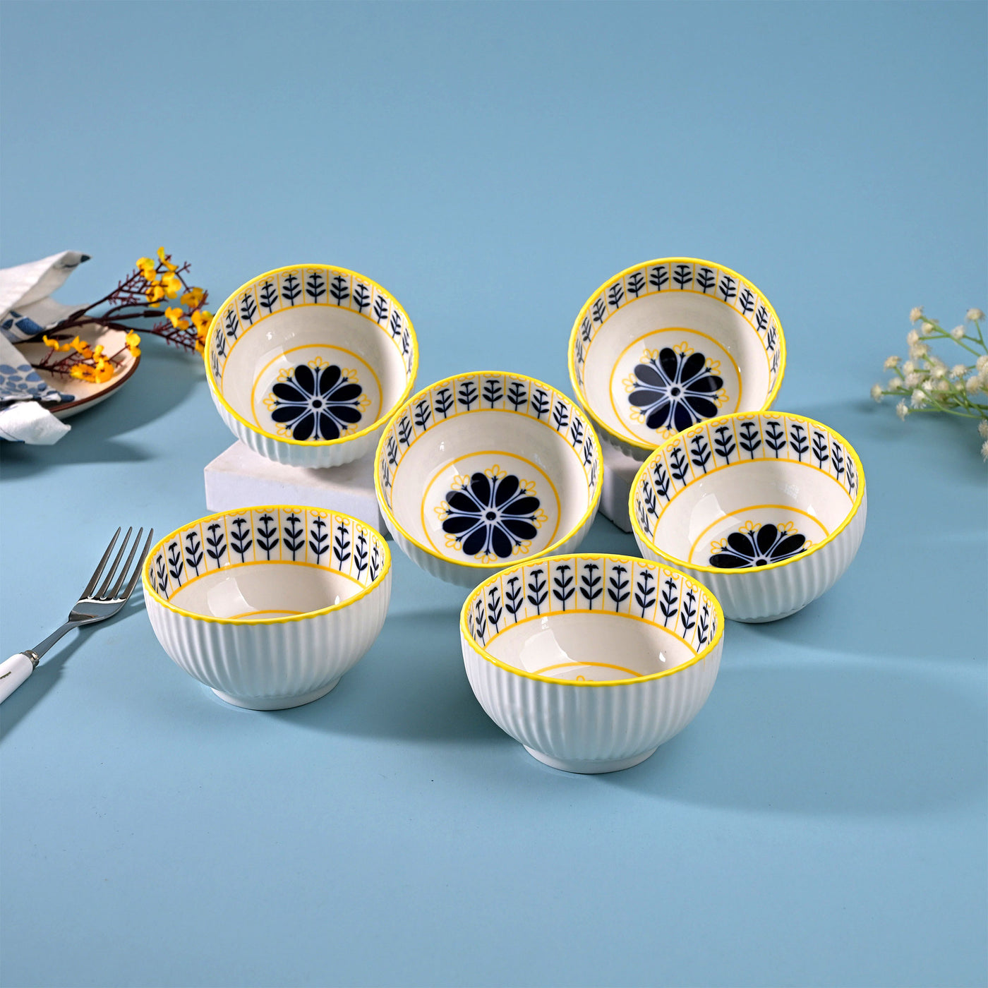 Unique Floral Patterned Porcelain Bowl Sets