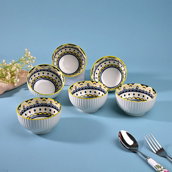 Mandala Handcrafted Porcelain Bowls (Set of 6)