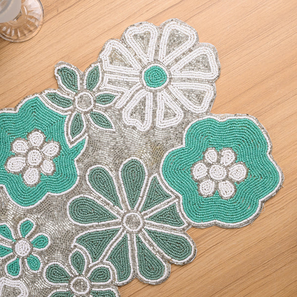 Blooming Handmade Beaded Table Mat