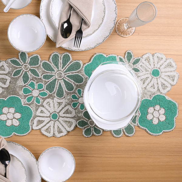 Blooming Handmade Beaded Table Mat