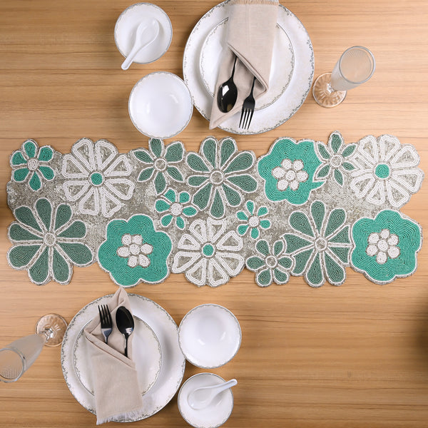 Blooming Handmade Beaded Table Mat