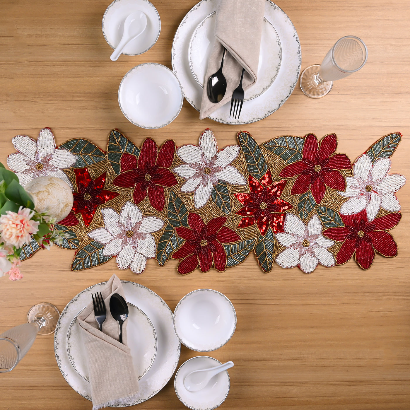 Ravishing Hand-beaded Table Mat