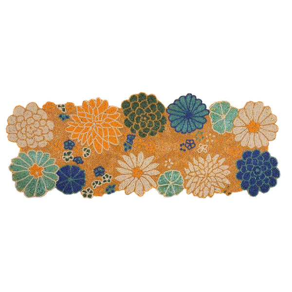 Flora-Exhibit Hand-beaded Table Mat