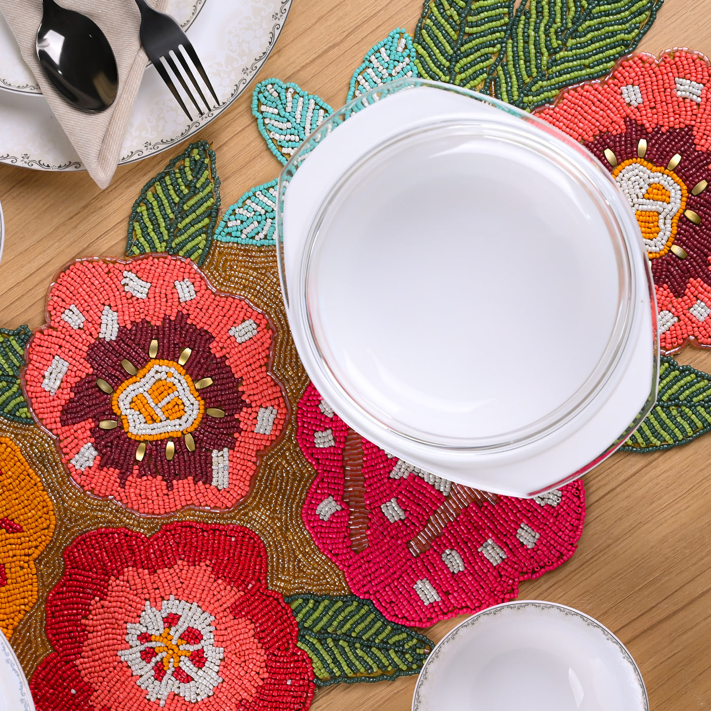 Slender Hand-beaded Table Mat