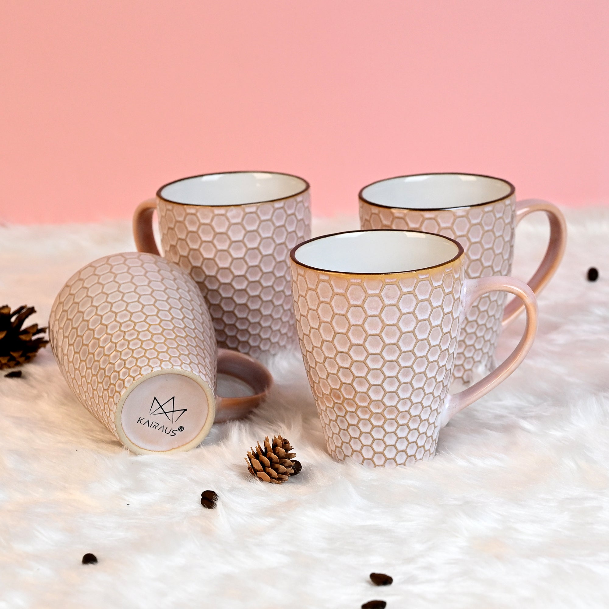 Nexus Unique New Bone China Coffee Mugs Set of 4